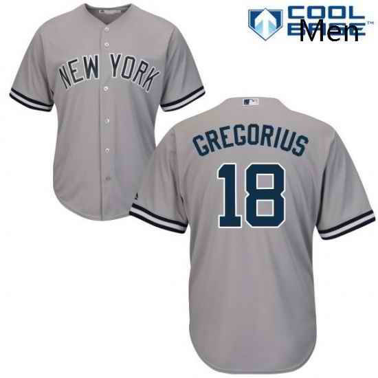 Mens Majestic New York Yankees 18 Didi Gregorius Replica Grey Road MLB Jersey